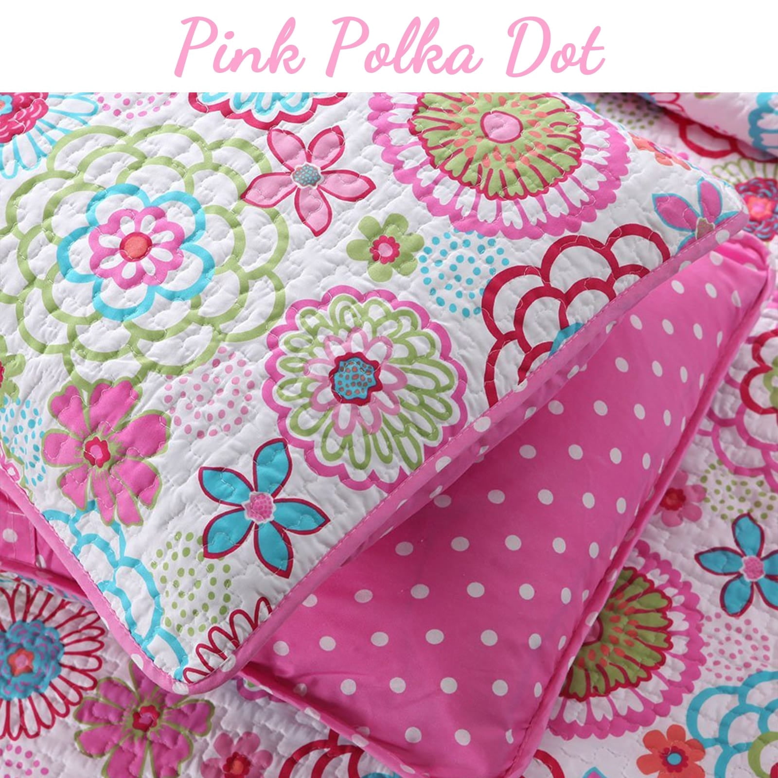 Cozy Line Home Fashions Cozy Line Mariah Colorful Floral Pink Quilt Bedding Set Twin - 2 Piece