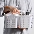thumbnail image 5 of HEVIRGO Bathroom Storage Basket Divided Grid Design PP Plastic Portable Hollow Home Organizer, 5 of 8