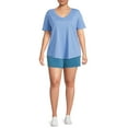 thumbnail image 2 of Terra & Sky Women's Plus Size V-Neck Tee with Short Sleeves, 2 of 5