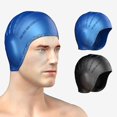 thumbnail image 1 of Sports Waterproof Swim Pool Cap Flexible Silicone Gel Ear Bathing Swimming Cap, 1 of 3