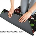 thumbnail image 3 of Red Mushroom Leaf Black Pattern Hot Yoga Mat Towel Non Slip for Hot Yoga - Quick-Drying Yoga Mat Cover with 4 Corner Pockets with Travel Bag - Hot Yoga Towel Non Slip 70"x26", 3 of 6