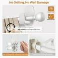 thumbnail image 4 of Curtain Rods No Drilling 32 to 58 Inches, 5/8 Inch Drill for Windows with 3M Adhesive Brackets, Renter Friendly Drapery Pole White Round Finials, 4 of 5