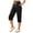 Black, variant on cocolona Womens Summer Casual Capri Pants Elastic Waist Drawstring Loose Cropped Sweatpants Lounge Trousers with Pocket
