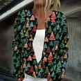 thumbnail image 2 of Fiaer Christmas Jackets for Women Button down Funny Graphic Oversized Trendy Long Sleeve Loose Fit Crew Neck Xmas Tops Dark Green XXL, 2 of 5
