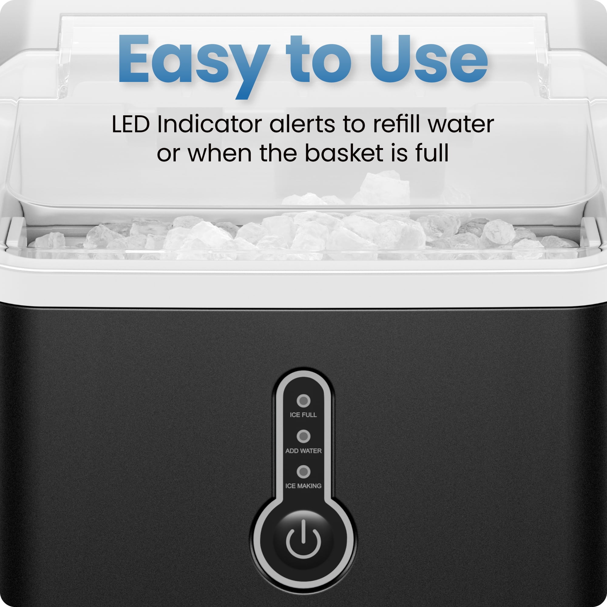 Iceman by Chefman Compact Nugget Ice Maker Machine, 26 lb in 24 Hours, Ice in 6 Minutes - Black