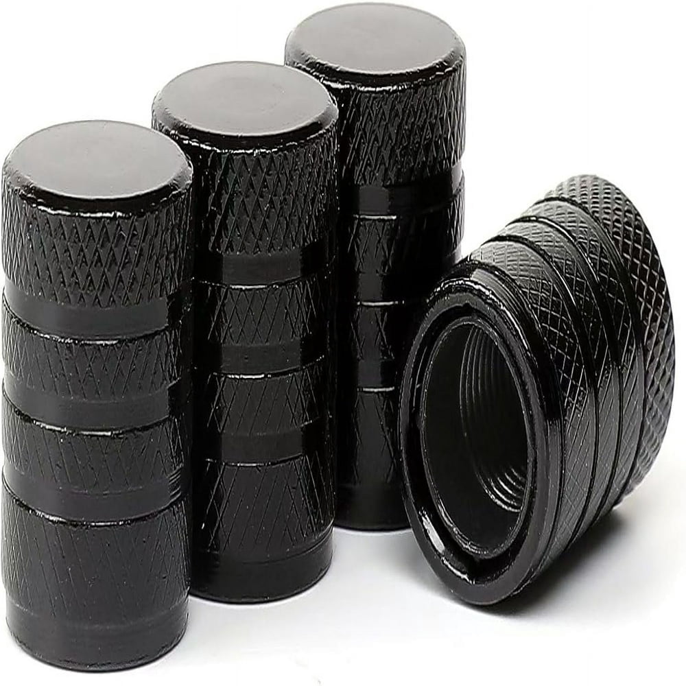 Dsseng Black Metal Valve Caps  Waterproof and Dustproof  Universal for Cars  Motorcycles  Bicycles