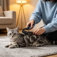 thumbnail image 7 of FEOLGEHLY Double Sided Pet Dematting Brush for Dogs and Cats, Gentle on Coat Deshedding Comb, Removes Loose Hair and Tangles, Lightweight Plastic Dual-Sided Brush for Grooming (Blue), 7 of 7