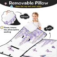 thumbnail image 3 of Purple Flower Butterfly Pattern Teens Toddler Nap Mat with Pillow, Sleeping Mat Bag for Preschool Daycare 60"x20", 3 of 6