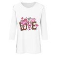 thumbnail image 4 of VgaVtl Womens Plus Size Tee Shirts 3/4 Sleeve Valentines Day Tops for Women Loose Festivals Layering Casual Love Print Tops, 4 of 4
