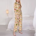 thumbnail image 2 of KLL Fall Pumpkin Print Women's Long Sleeve Pajamas with Pants Sleepwear Loungewear 2 Set-X-Large, 2 of 8