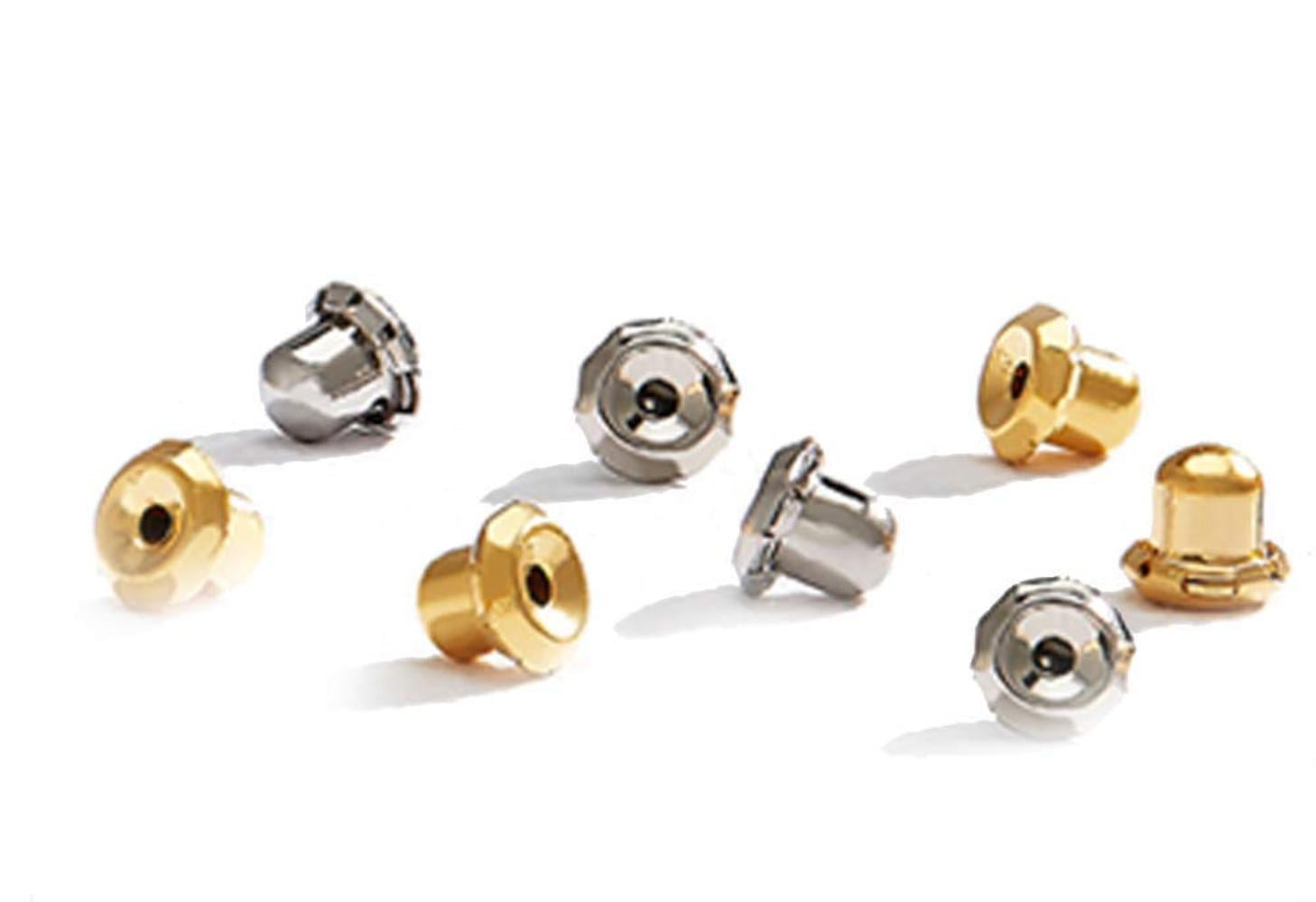 Earring Backs (4) Stainless Steel and (4) 24K Gold Plated Inverness