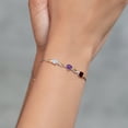 thumbnail image 4 of Gem Stone King Keren Hanan 2.22 Ct E-F Lab Grown Diamond Purple Amethyst 925 Silver and 10K Yellow Gold Bracelet for Women, 4 of 5