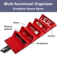 thumbnail image 1 of Organizador de gafas de sol portátil con 5 ranuras, estuche de almacenamiento para gafas de viaje, caja plegable para soporte de gafas para mujeres y hombres, 1 of 12