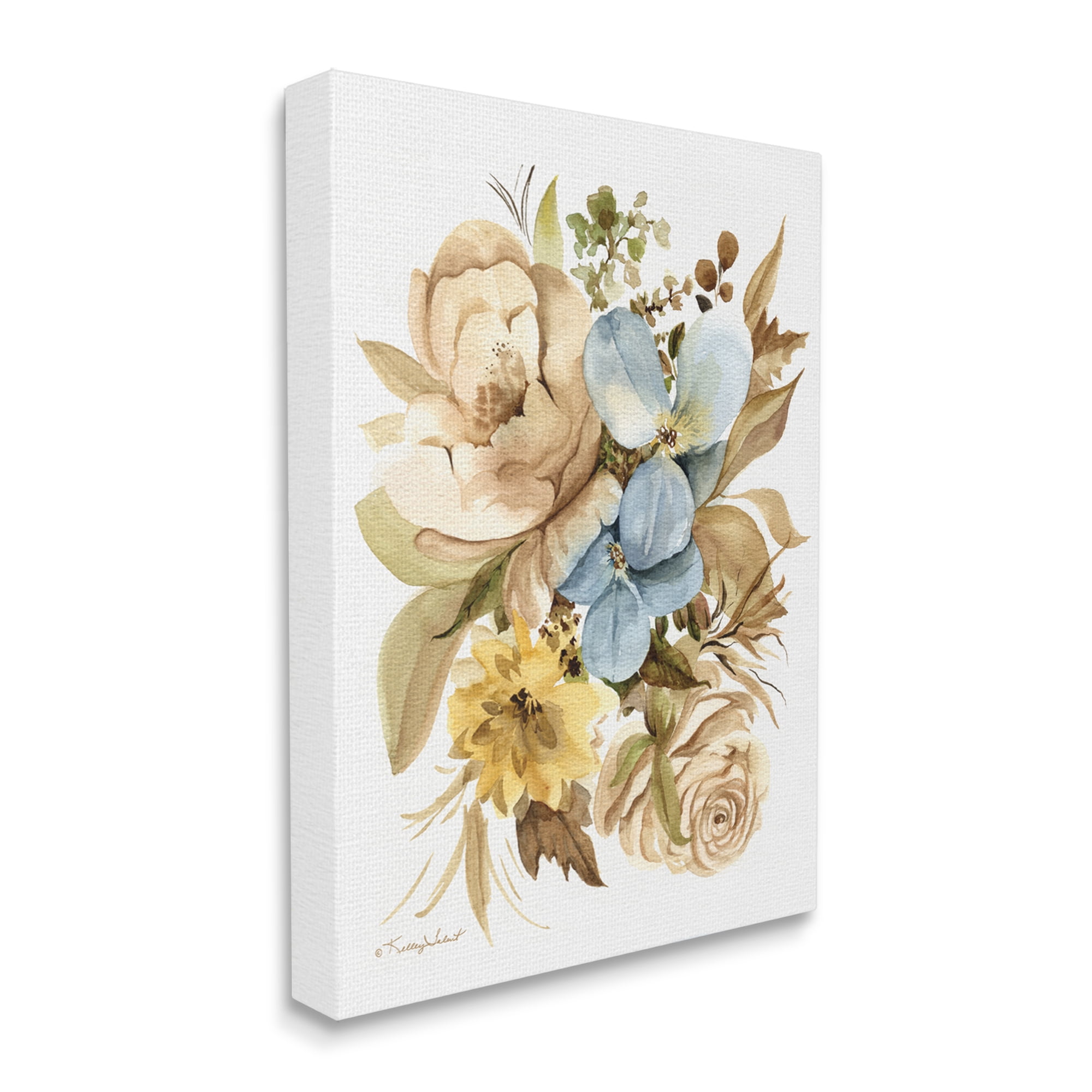 Stupell Industries Earthy Floral Watercolor Botanical & Floral Painting Gallery Wrapped Canvas Art Print Wall Art, 36 x 48