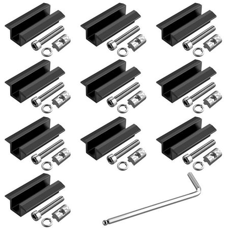 

10x solar panel middle clamp Aluminum black with wrench solar slot nut M8 30MM