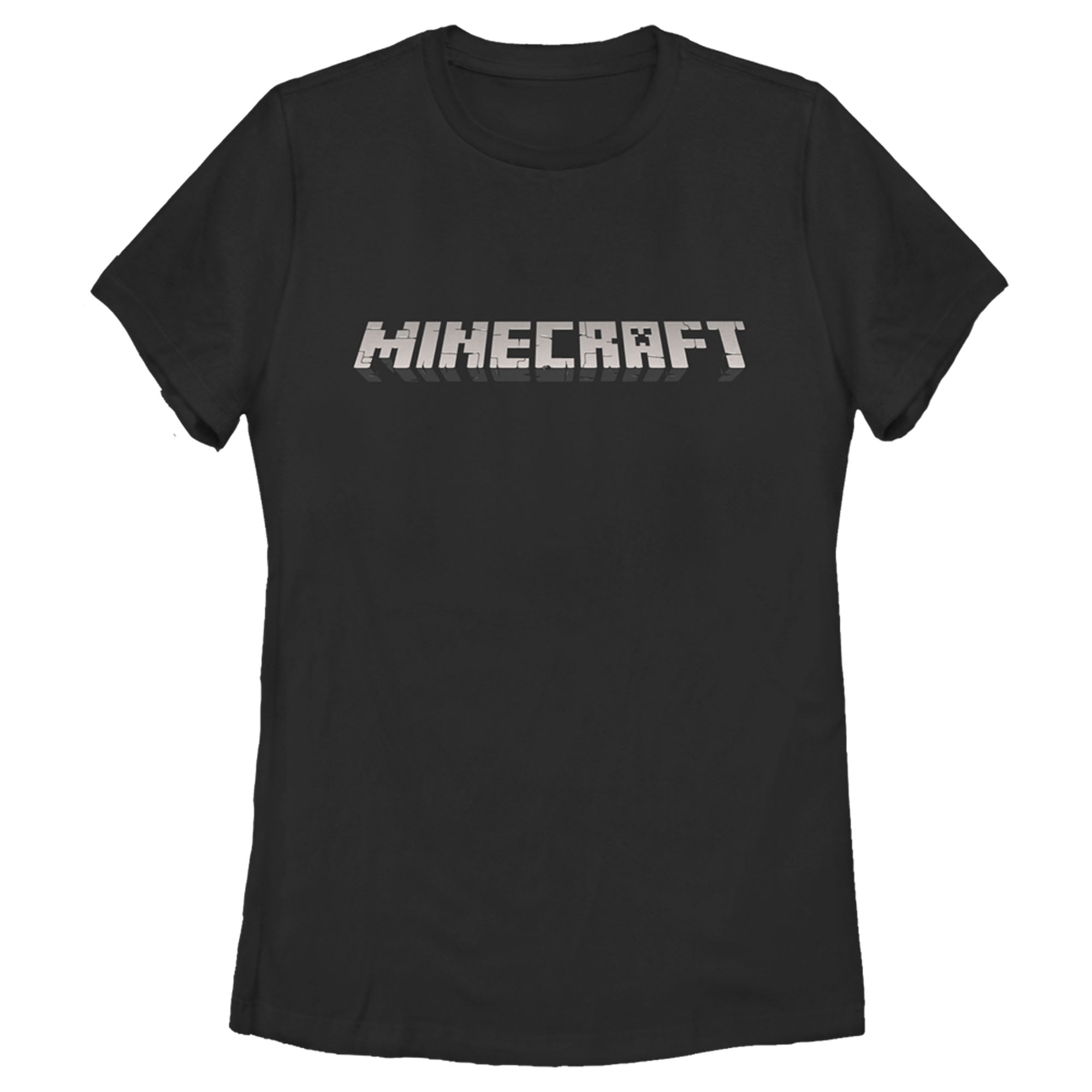 Women S Minecraft Classic Logo Black Graphic Tee Black Small Walmart Com