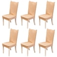thumbnail image 1 of Chair Covers for Dining Room, Stretch Dining Chair Covers Removable Chair Protector Covers for Dining Room, Hotel, Ceremony (Beige, 4 Pack), 1 of 6