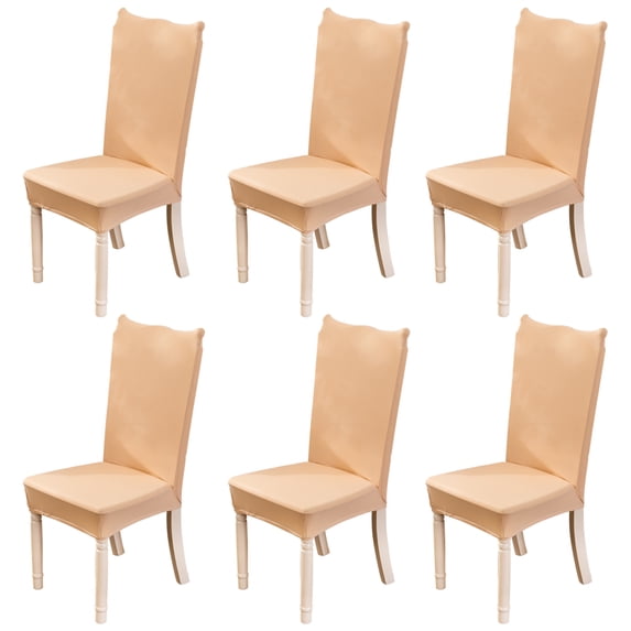 Chair Covers for Dining Room, Stretch Dining Chair Covers Removable Chair Protector Covers for Dining Room, Hotel, Ceremony (Beige, 4 Pack)