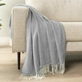 thumbnail image 4 of PAVILIA Light Gray Herringbone Throw Blanket for Couch Bed, Decorative Outdoor Throw Blanket, Faux Cashmere Throw Blanket, Lightweight Accent Sofa Throw Blanket, 50x60, 4 of 9