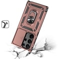 thumbnail image 3 of For Samsung Galaxy S25 Ultra Case, Hybrid Ring Shockproof with 360° Rotate Ring Kickstand, Camera Lens Protection, Soft Edge Bumper Phone Cover (Rose Gold), 3 of 9