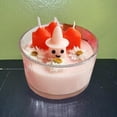 thumbnail image 3 of Pink Ghost Candle Cupcakes and Chrysanthemum 3.93*3.93*5.9 in Pink Cowgirl Ghost Candle Halloween Cute Room Candle Holder Decor Gifts for Family, Friends, Kids, 3 of 5
