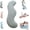 Grey, variant on Pea Pod Body Pillow for Side Sleeper,Pea Pod Shape Long Bolster Hug Pillows with Cooling Body,Soft Ergonomic Side Sleeper Body Pillows for Adults,Full Body Support Pillow for Back,Hip & Leg