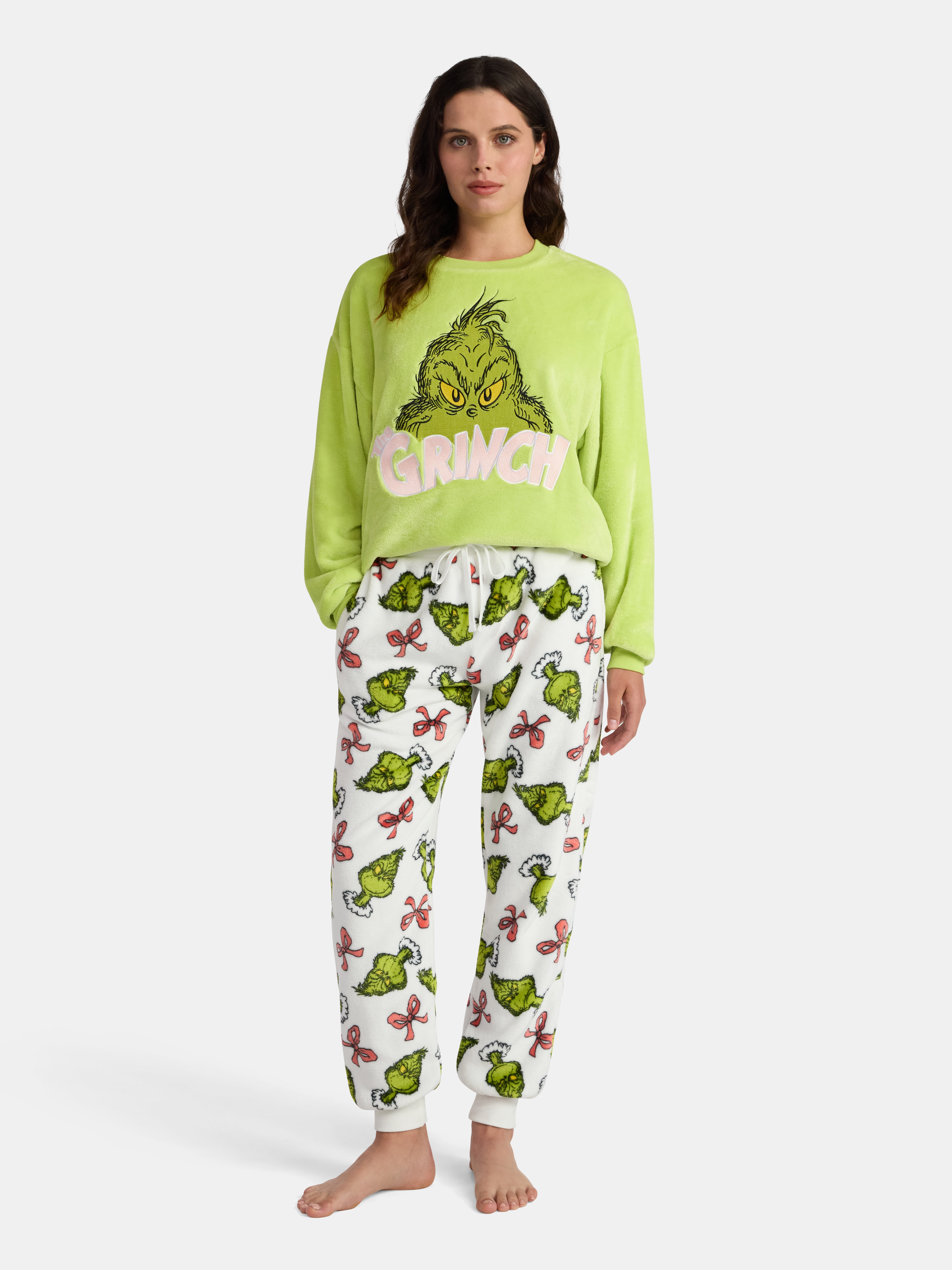 Dr. Seuss The Grinch Women's Plush Joggers, Sizes XXS-XXL