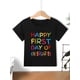 thumbnail image 2 of “Happy First Of The Kindergarten” Letter Print Creative T-Shirts, Soft & Elastic Comfy Crew Neck Short Sleeve Tee, Girls' Daily Wear Top, 2 of 7