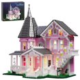 thumbnail image 2 of SENVOBK Pink Palace Building Block Kit Coraline Dollhouse Model Christmas Party Halloween House Gift for Girls (1349pcs), 2 of 8