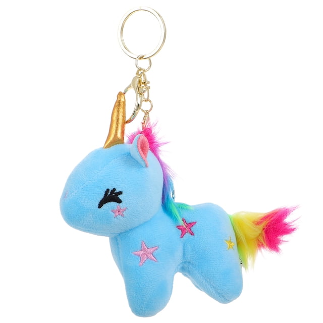 Llavero de peluche de unicornio, peluche de unicornio, animales de peluche, juguetes, mochila, adornos, colgante, llavero, dijes de animales, colgante para llaves de coche, mochila