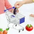 thumbnail image 6 of Baoblaze Mini Shopping Cart Supermarket Metal Handcart Toy Ornament Desktop Organizer blue, 6 of 8