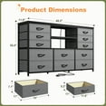 thumbnail image 4 of Romorgniz 55" Dresser TV Stand with 12 Fabric Drawers,LED Lights & Charging Station,Media Console for Bedroom,Living Room,Grey, 4 of 8