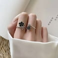 thumbnail image 4 of 925 Sterling Silver Vintage Floral Open Ring - Tarnish-Resistant, Unique Thai Silver Design for Women, 4 of 9