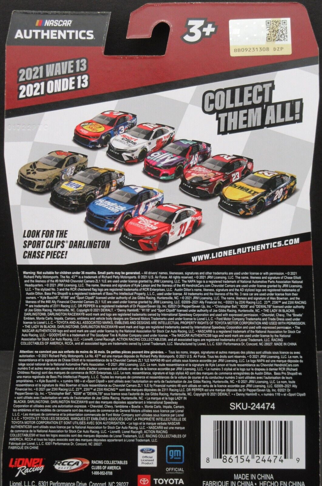 Bubba Wallace ~ Auto Ins~ NASCAR Authentics ~ w/Sticker ~ Die Cast 1:64 Scale