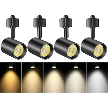 VANoopee 4 Pack 5-Color LED Track Lighting Heads H Type Track Light Heads Dimmable, 2000K 3000K 4000K 5000K 6000K Adjustable, Flicker Free CRI90  24° 10W 800lm, Black