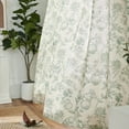 thumbnail image 3 of CURTAINKING Linen Curtains Floral Curtains for Living Room 96 Inch Long Green French Curtains Back Tab Light Filtering Toile Print Farmhouse Bedroom Curtains Window Curtain Set 2 Panels, 3 of 10