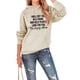 thumbnail image 1 of Sudadera con capucha de manga larga con cordón, holgada, cómoda, diseño de patrón de letras, sudadera de poliéster para mujer para uso diario, 1 of 6
