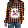 thumbnail image 2 of Qiopertar Mode Femmes Imprimé Col Rond Pull Tops Manches Longues Blouse Confortable Chandail en Molleton Offres de la Semaine Liquidation Moins de 5$ jusqu'à 90 % de Réduction, 2 of 5