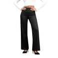 thumbnail image 2 of Womens Dress Pants Stretchy Work Pants Business Casual Slacks with Pockets Pull On Office Trousers Black XL, 2 of 6