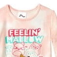 thumbnail image 3 of SQUISHMALLOWS Girls’ 4-Piece Pajama Set - Long Sleeves T-Shirt and Pajama Pants, Ivory/Pink, 10, 3 of 7