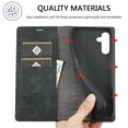 thumbnail image 5 of Allytech PU Leather Slim Wallet Case for Samsung Galaxy S23 FE, Kickstand Magnetic Closure Cover with Card Slots & Cash Pocket, Full Body Protection Soft TPU Shockproof Case for Women Men, Black, 5 of 8