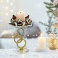 thumbnail image 5 of Christmas Lotus Flower Candle Holders – Gold Crystal Glass Centerpiece for Holiday Mantle Dining Table Wedding Decor Festive Living Room Accent 9.8 Inch Tall Elegant Home Decoration, 5 of 6