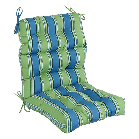 Blazing Needles 22-inch by 45-inch Spun Polyester Patterned Outdoor Tufted Chair Cushion