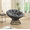 Grey, variant on Ergonomic Swivel Papasan Chair Thick Cushion 360° Indoor Outdoor