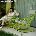 thumbnail image 6 of Grand Patio Windsor Adult 3-Piece Outdoor Bistro Sets with Lime Green Steel Frames and Gray Cushions, 6 of 8