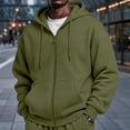 thumbnail image 6 of Mens Oversized Hoodies Fall Sweatshirt Winter Fleece Hooded Collar Drawstring Pullover With Pockets Army Green L, 6 of 8