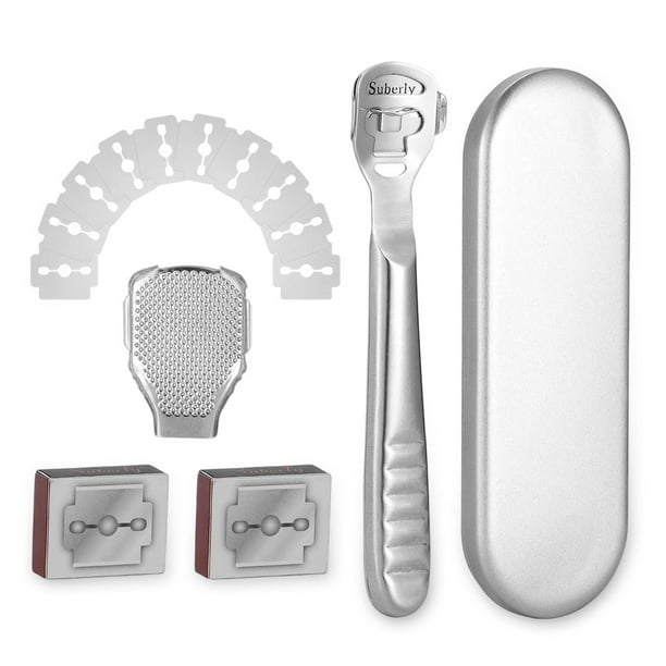 Qarigey Afeitadora de pedicura Juego de removedor de callos de acero inoxidable Cuidado de los pies Kit de afeitadora de archivos de piel muerta Type2 Qarigey CE000654-00