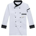 thumbnail image 4 of Chef Uniform for Women Unisex Chef Coat for Men Women Classic Hotel Restaurant Work Shirt Uniform,White,M, 4 of 4