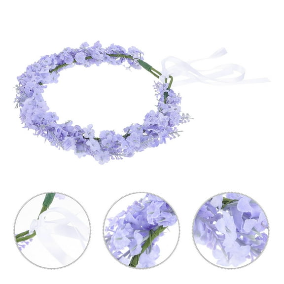 MLINS Lavender Floral Headband for Decoration Made from Sturdy Cloth Ideal for Weddings Parties and Celebrations