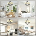 thumbnail image 2 of Cusp Barn 30" Modern Elegant Fabric Lamp Shade Metal Chandelier with Height Adjustable Chain, 2 of 9